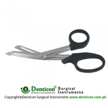 Universal Bandage Scissor Plastic Handle - Green Stainless Steel, 16 cm - 6 1/4"